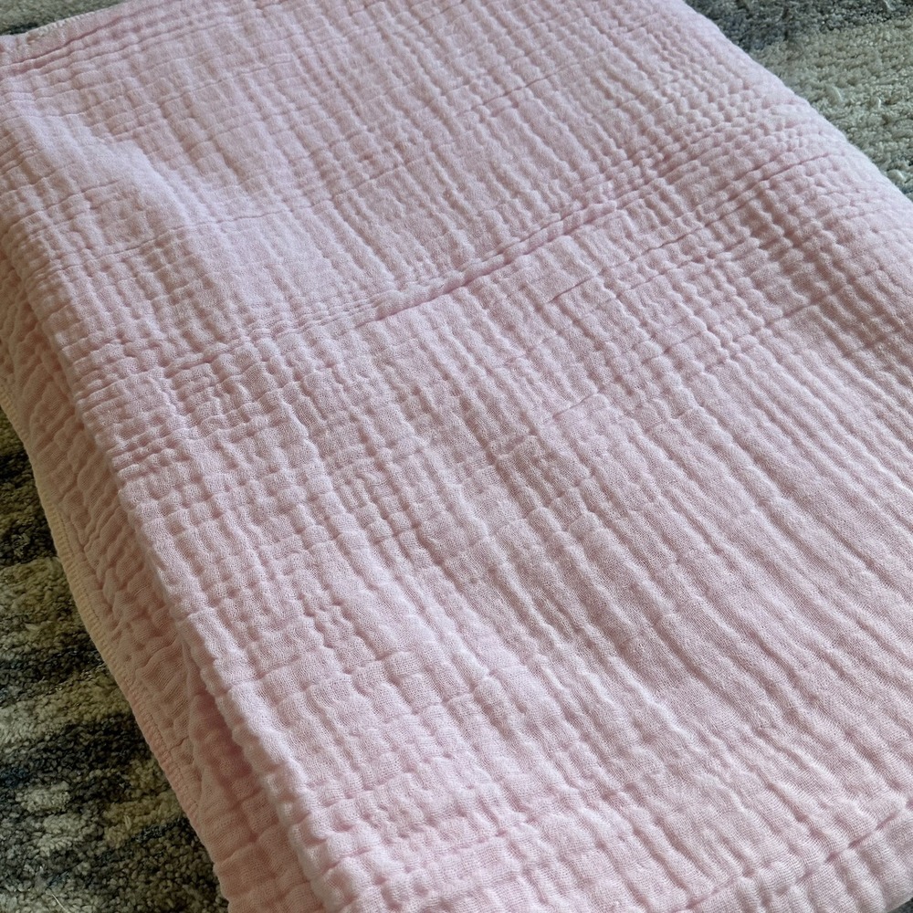 The Fleece Company 100% Cotton Muslin Big Blanket Pink 50x75" Cuddle Soft Throw